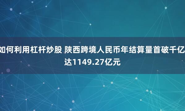 如何利用杠杆炒股 陕西跨境人民币年结算量首破千亿 达1149.27亿元