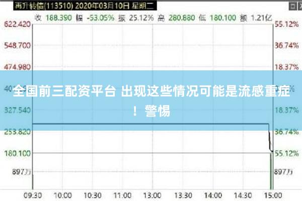 全国前三配资平台 出现这些情况可能是流感重症！警惕