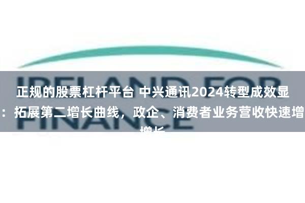 正规的股票杠杆平台 中兴通讯2024转型成效显现：拓展第二增长曲线，政企、消费者业务营收快速增长